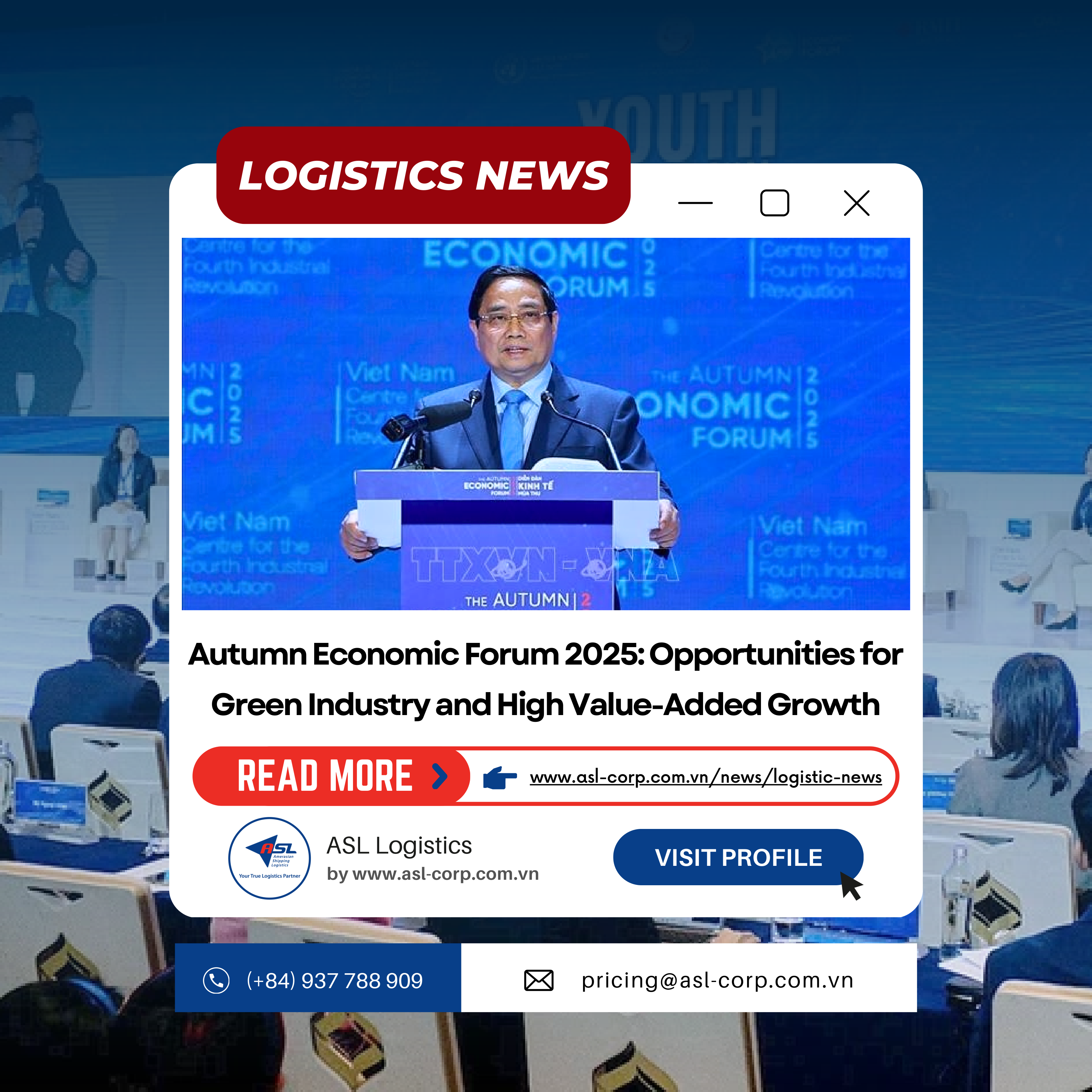 AUTUMN ECONOMIC FORUM 2025: OPPORTUNITIES FOR GREEN INDUSTRY & HIGH VALUE-ADDED GROWTH